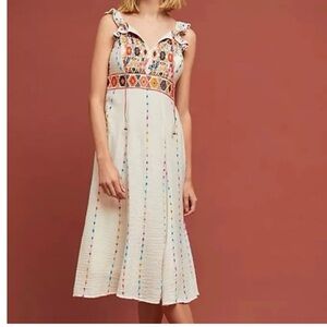 Embroidered Cream Dress